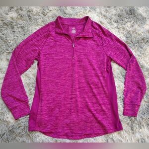 ☀️5/$25☀️ Pro Player Med Fuschia Activewear Athletic Quarter-zip Long-sleeve